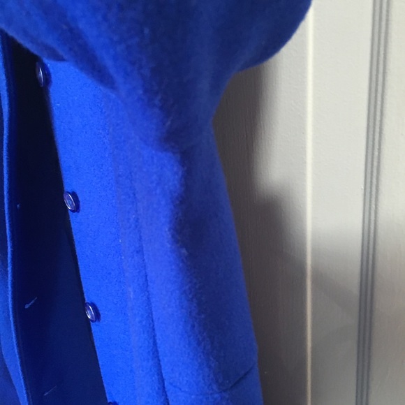 LARRY LEVINE Stunning Blue 💯 % Wool Coat ☃️⛄️ - Picture 13 of 14